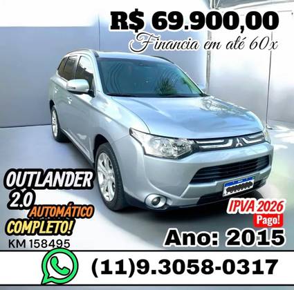 MITSUBISHI OUTLANDER 2.0 16V GASOLINA 4P AUTOMÁTICO MITSUBISHI OUTLANDER 2.0 16V GASOLINA 4P AUTOMÁTICO